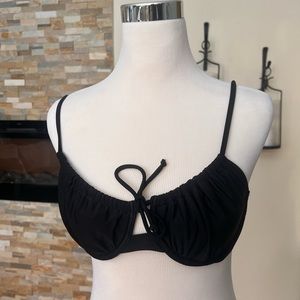 Black underwire swim bikini top